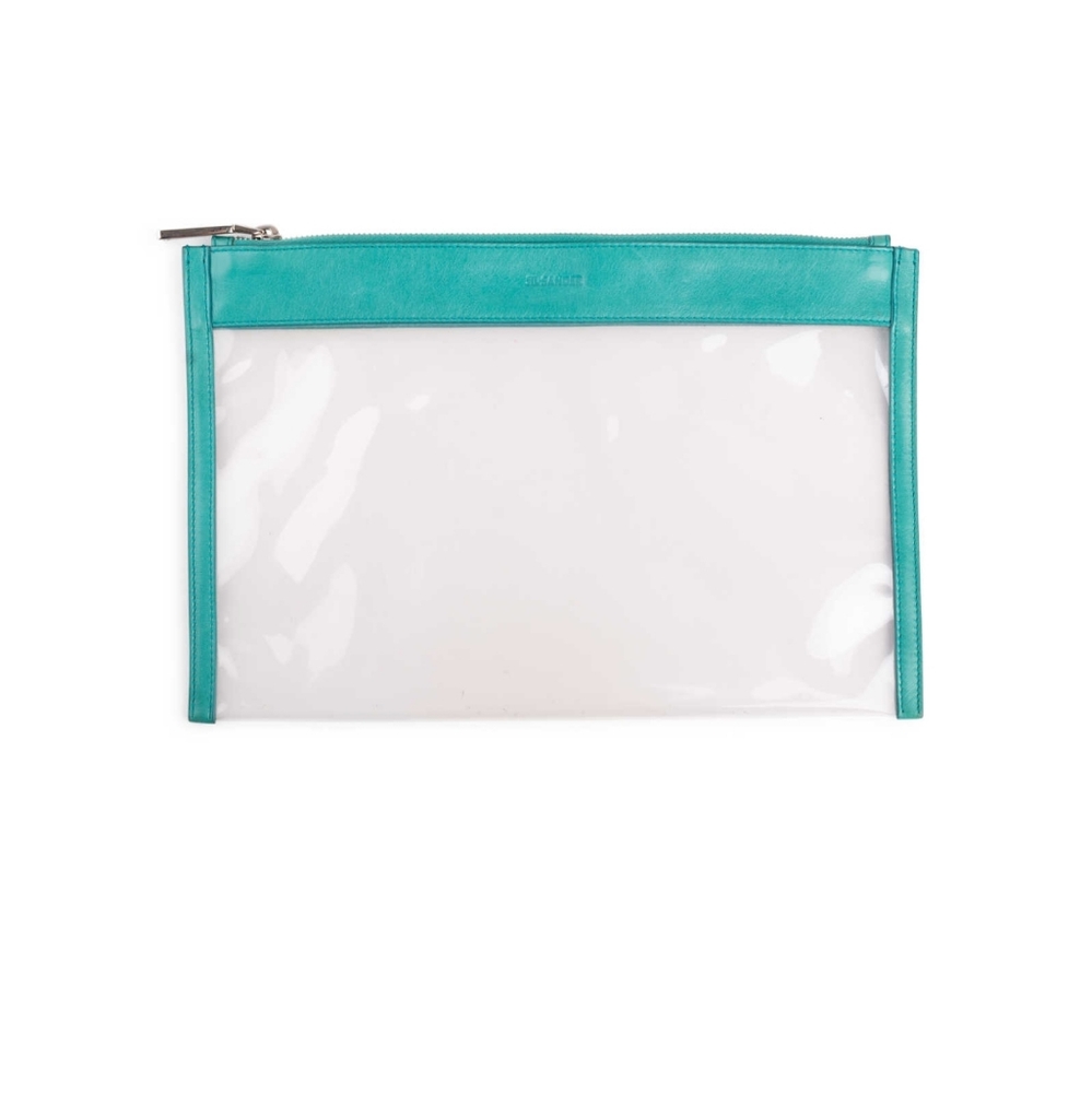 Jil Sander PVC Transparent Leather Clutch